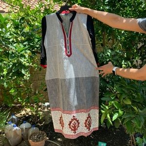 Indian handmade kuta block print embroidery